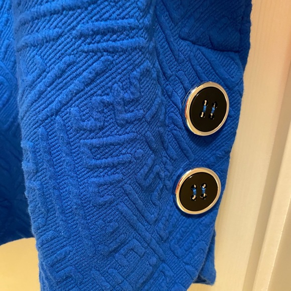 Ali Miles Royal Blue Cowl Neck Tunic Career City Chic Elevated Style Textured - Picture 5 of 11